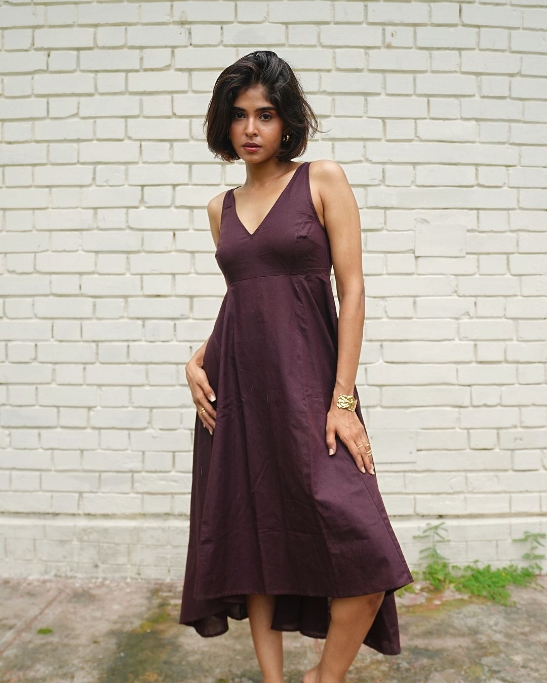 Daali dip-hem dress in Cotton-Linen | Contemporary Women's Wear Uush uush Daali dip-hem dress in Cotton-Linen | Contemporary Women's Wear Uush uush